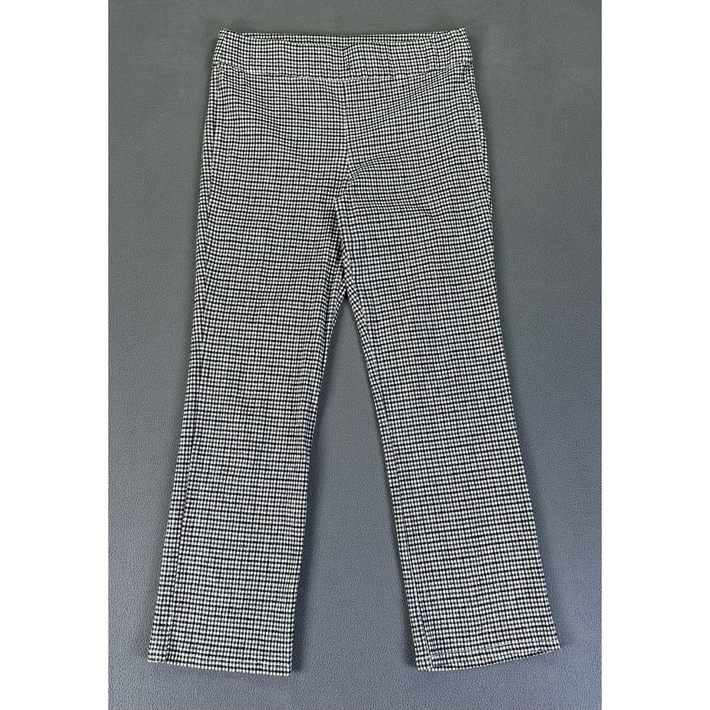 Free People‎ Pants Medium Black White Gingham Check In My Feelings Linen Blend